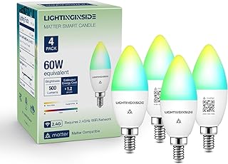 Lightinginside Matter Candelabra Smart Light Bulbs E12 4-Pack